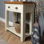 Chosposi 85cm Solid Wood Top Console Table