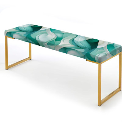 Ignacius - Abstract Upholstered Gold Bench