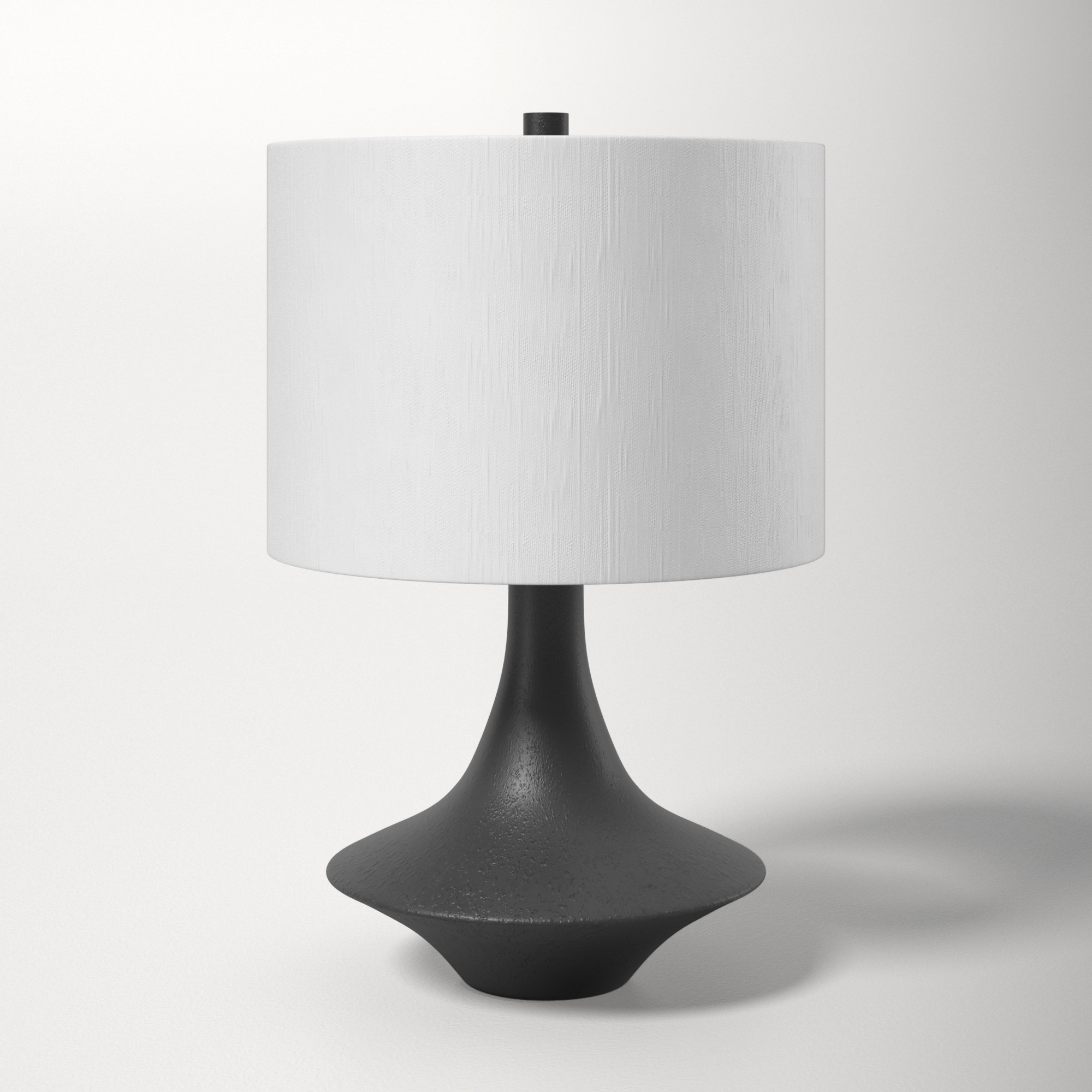 Corrigan Studio® 30 Inch 3 Way Table Lamp, Beige Mica Shade, Rubberwood And  Black Metal Body