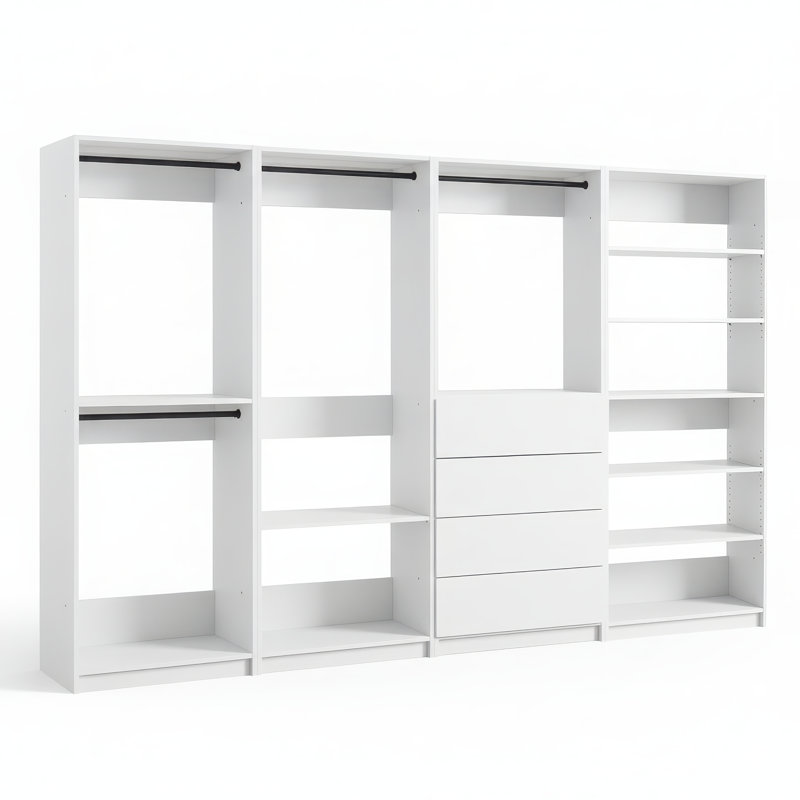 Kalinikos Freestanding Walk in Wood Closet System, White