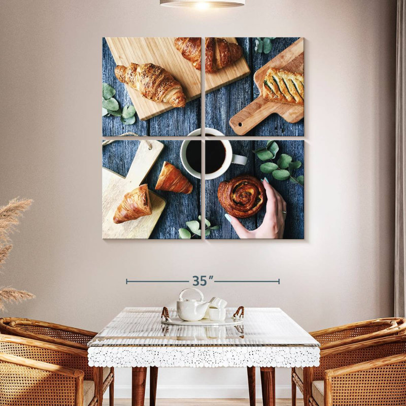 Yarlin Croissant Coffee Breakfast, 45" H x 45" W