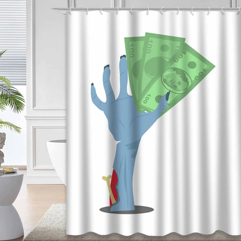 Rideau de douche Zombie Dollar Flat, L 72 po x l 84 po