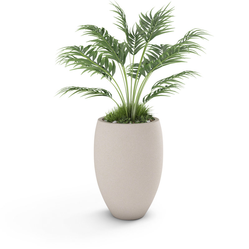 Brandy Concrete Planter, White, 42" H x 29" W x 29" D