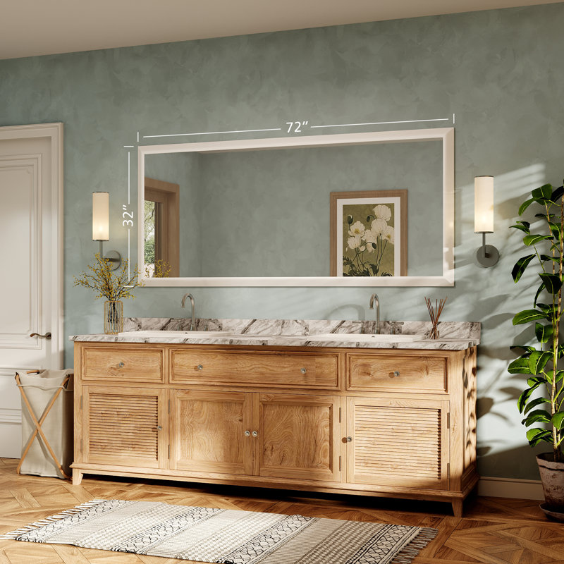 Miroir de meuble-lavabo mural Molly, Blanc, 72 po x 32 po