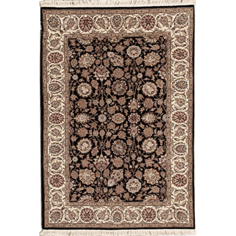 Tapis noir de haute qualité noué à la main
