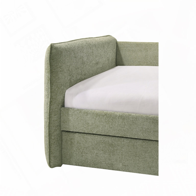 Upholstery Daybed with Pull Out Trundle, Light Green