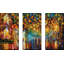 «Late Stroll» par Leonid Afremov, peinture sur toile tendue 3 pièces-2095193428