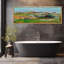 «Village On The Hill Vibrant Landscape Antique Retro Fine Art Art», impression encadrée colorée décorative-95016736-111568090