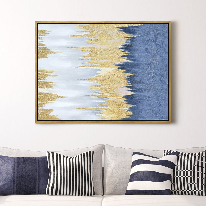 «Golden Rain Textured Metallic» par Martin Edwards, reproduction d'art sur toile flottante