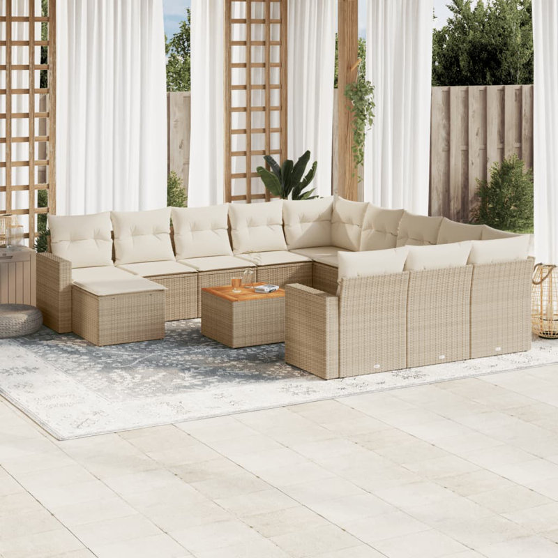  Garden Sofa Set Beige, Cream White, Beige
