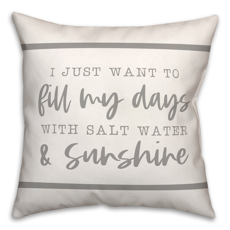  Housse et insert de coussin carré Salt Water and Sunshine, Gris