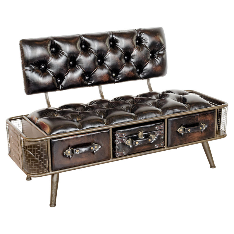 Ames Faux Leather Upholstered Storage Bench