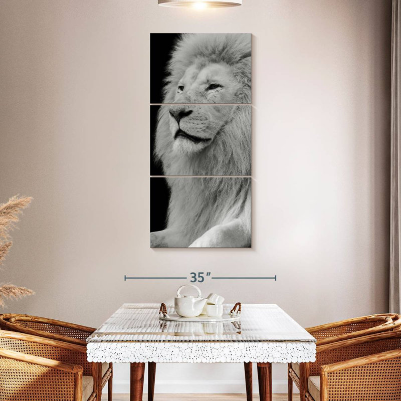 Profil de tête de lion, H 27 po x l 12 po