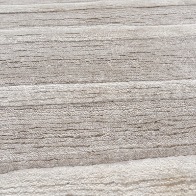 Hand Knotted Abstract Area Rug in Gray