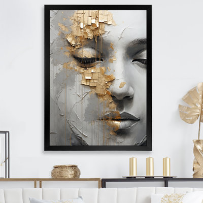 «Woman Meditation Mind III - Woman Abstract», reproduction sur toile encadrée