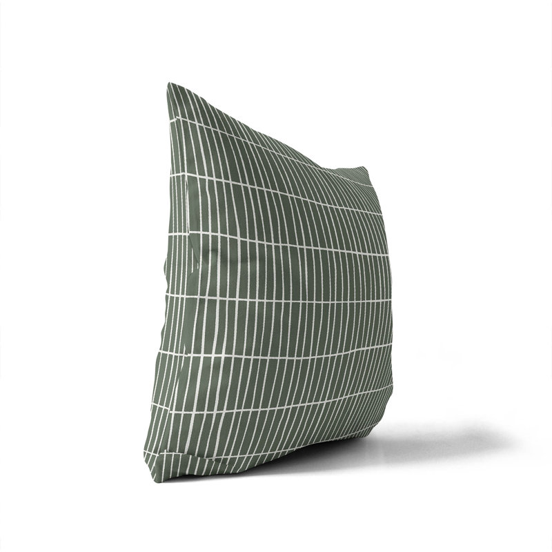 Coussin Snow Fence, H 18 po x l 18 po, Chimichurri / géométrique vert