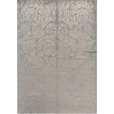 Himalayan Art Damask Area Rug in Blue