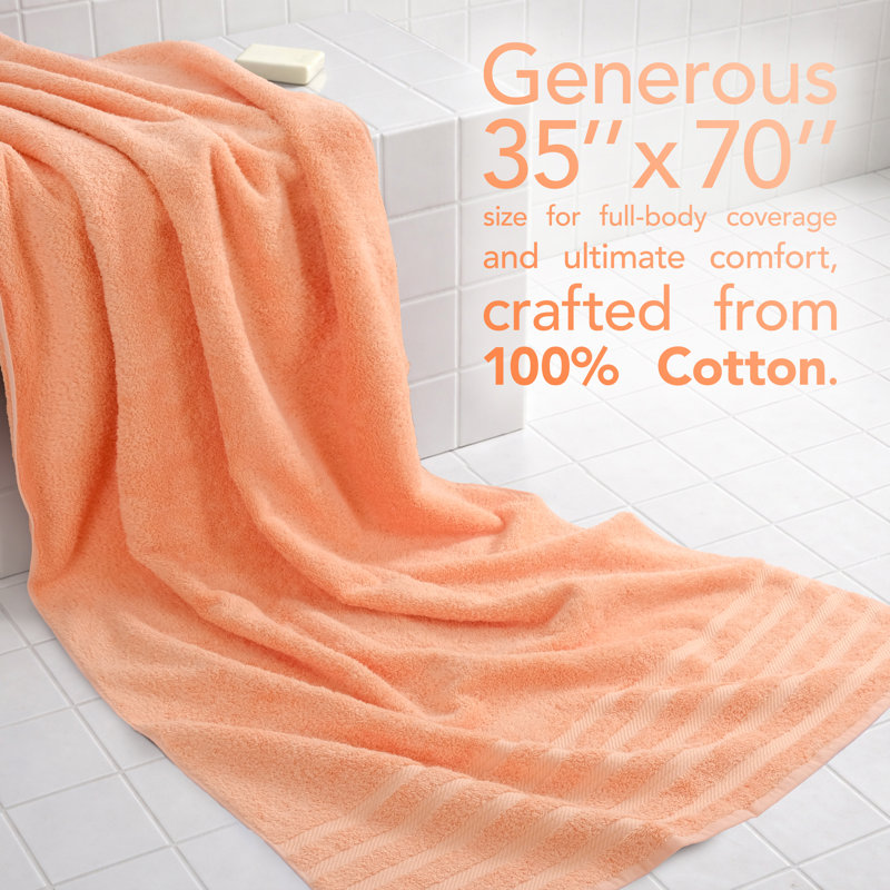 Grand drap de bain 100 x coton 2 x 35 x 70, Pêche de Malibu, 2