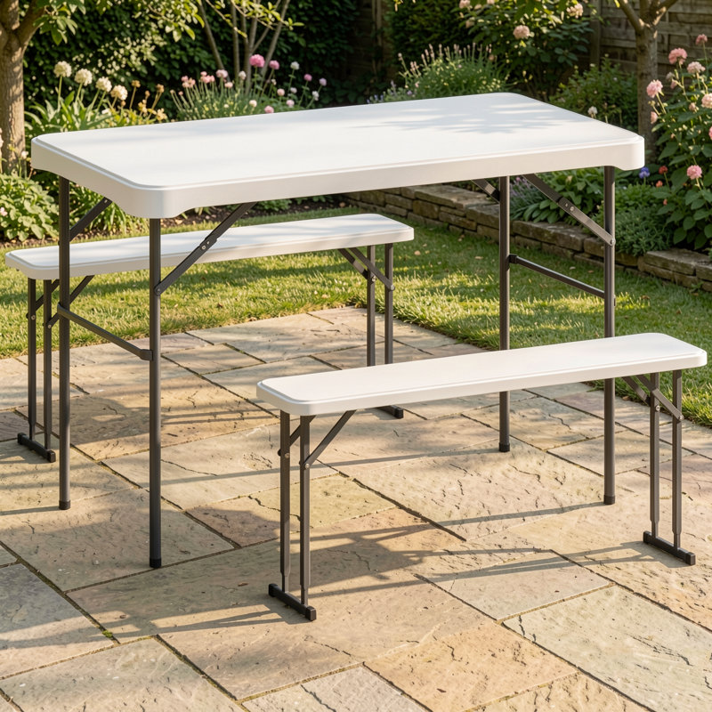 4 - Person Wicker Patio Dining Set Rectangular Table