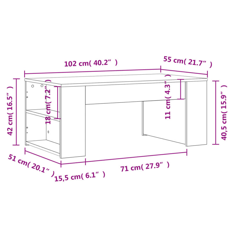 Anojan Coffee Table with Storage, White