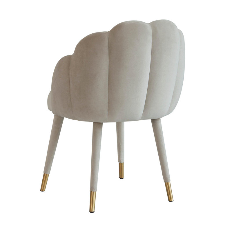 Chaise en velours Karen gris clair, Gris clair