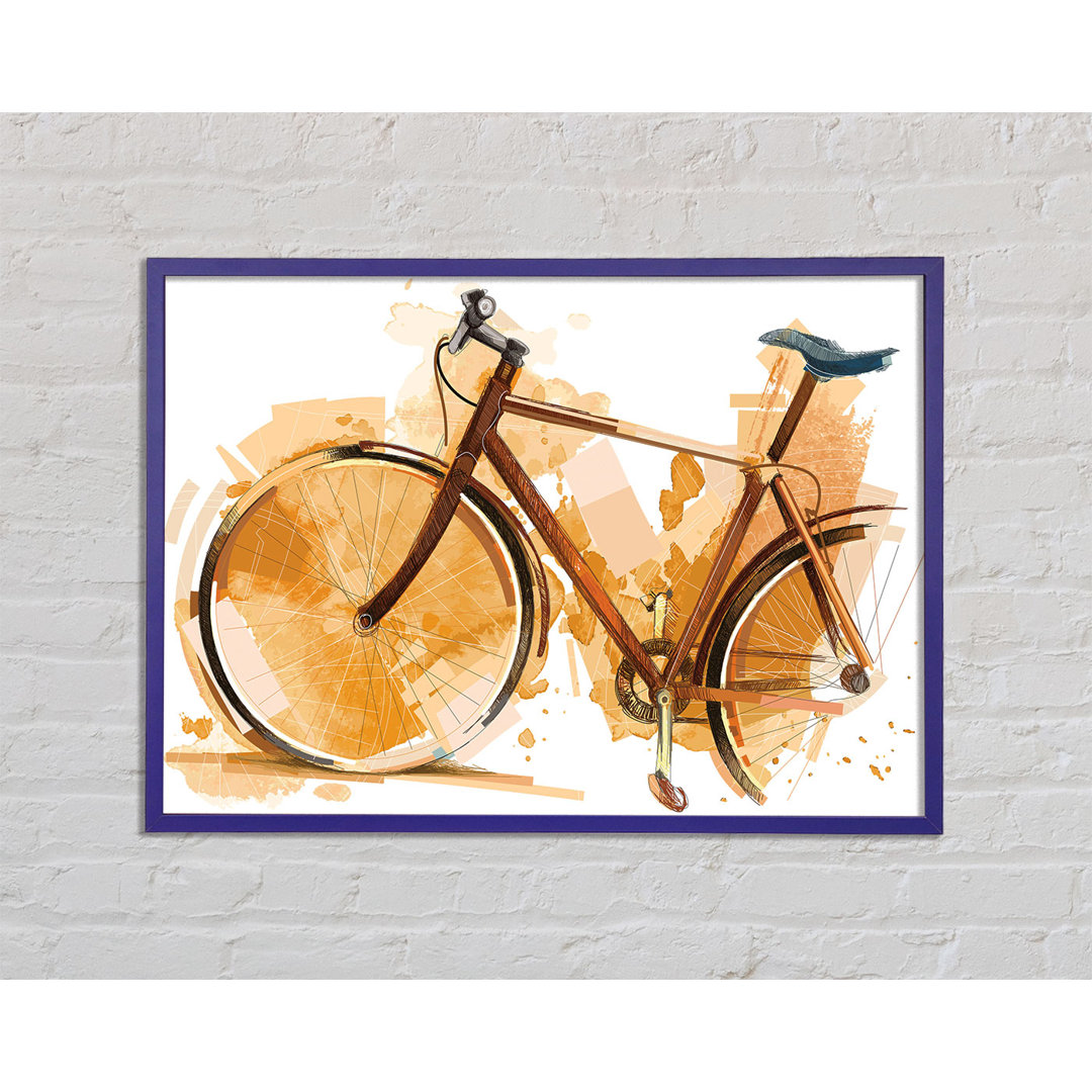 Aquarell Fahrrad - Einzelner Bilderrahmen Kunstdrucke