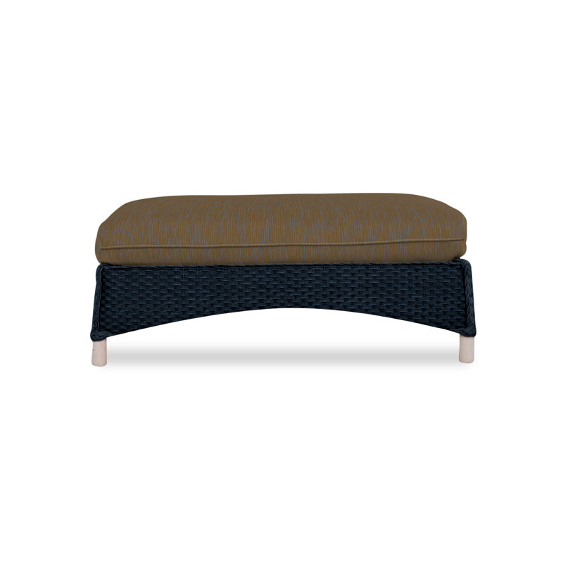 Mandalay Outdoor Ottoman, Callen Celadon, Ebony