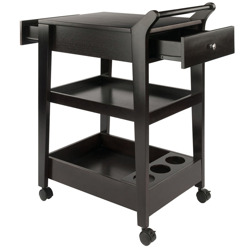 Saunders Wood Bar Cart, Espresso