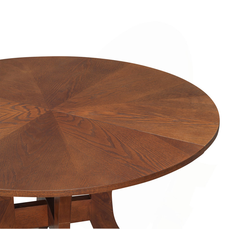 Table de salle à manger ronde en noyer de 39,4 po - Pieds traditionnels en bois massif, élégance intemporelle, point focal idéal pour les réunions de famille