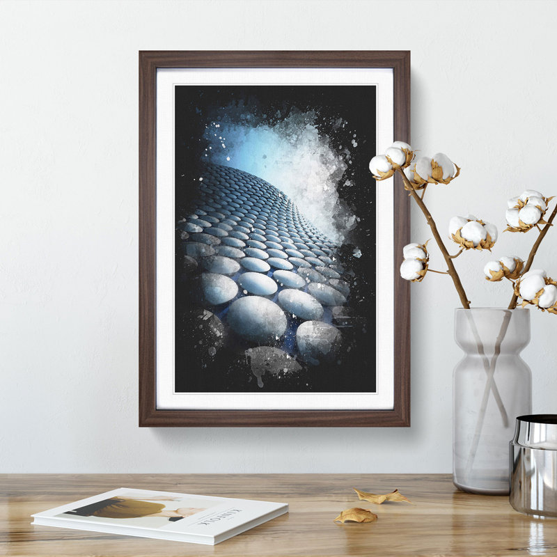 The Bullring in Birmingham - Framed Print, 45cm H x 33cm W x 2cm D, Walnut Framed