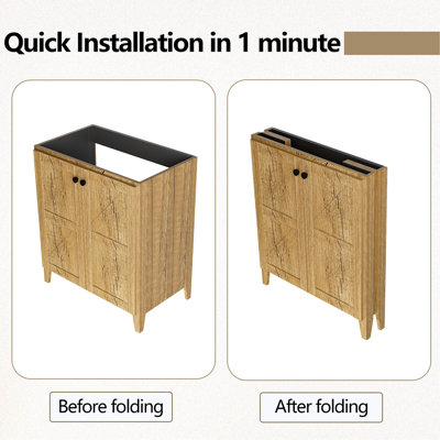 30inch foldable floor-standing bathroom cabinet without basin