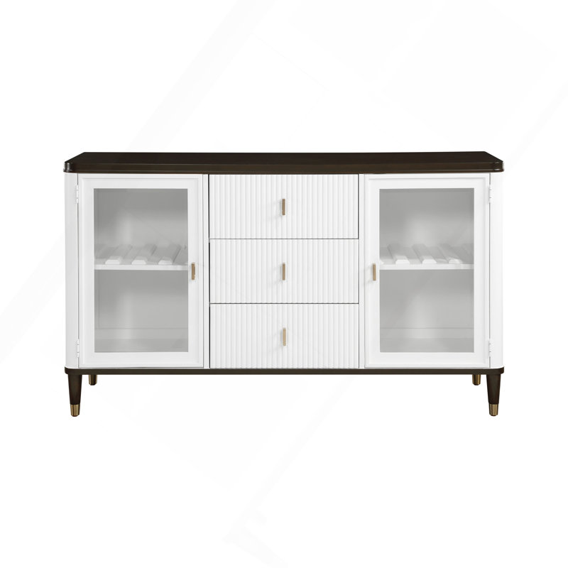 Server Carene White & Brown Finish, Brown/White