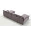 Canapé modulaire en U, 4 places avec méridienne, tissu éponge, gris pour le salon de la décoration intérieure, coussin double, 4-75624321