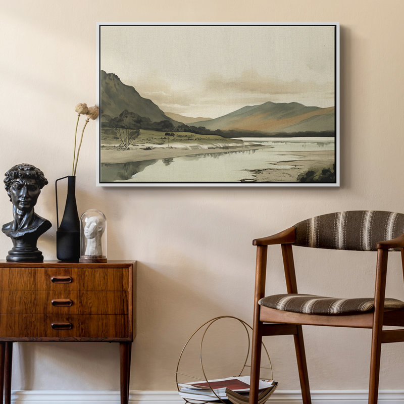 "Vintage Landscape-XX" sur toile, Blanc, H 17 po x l 25 po