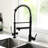 Commercial Kitchen Sink Faucet Pull Down - Black And Nickel, Construction, Hot Cold, Modern Nickel With Single Handle, Cold Flow, Corrosion , Fixture