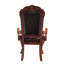 2 chaises en chêne cerisier brun avec garniture cloutée brillante et tablier de chaises festonné en bois