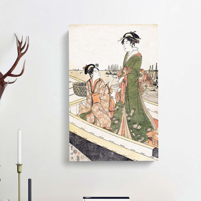Women In A Boat by Utagawa Toyokuni - Wrapped Canvas Painting