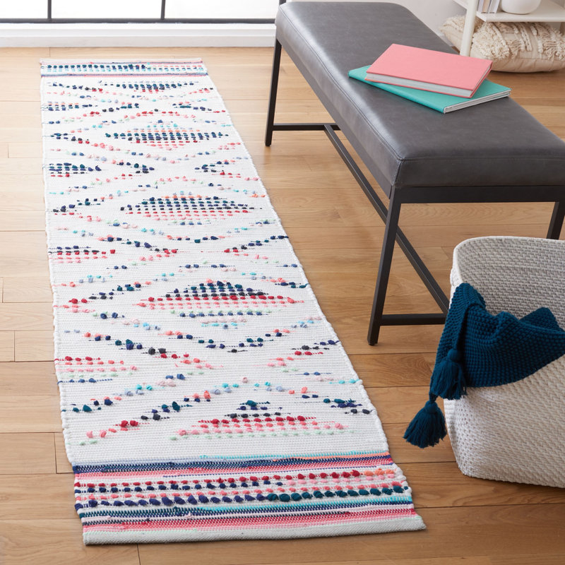 Tapis géométrique à tissage plat Montauk, Tapis de couloir 2 pi 3 po x 9 pi