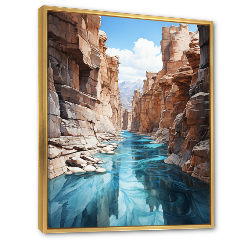 Beiro Canyon Endless Journey 8 - impression, H 40 po x l 30 po x P 1,5 po, Cadre flottant doré
