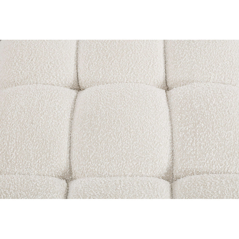Ames Upholstered Sofa, Cream Boucle Fabric, 2 Armless, 3 Corner