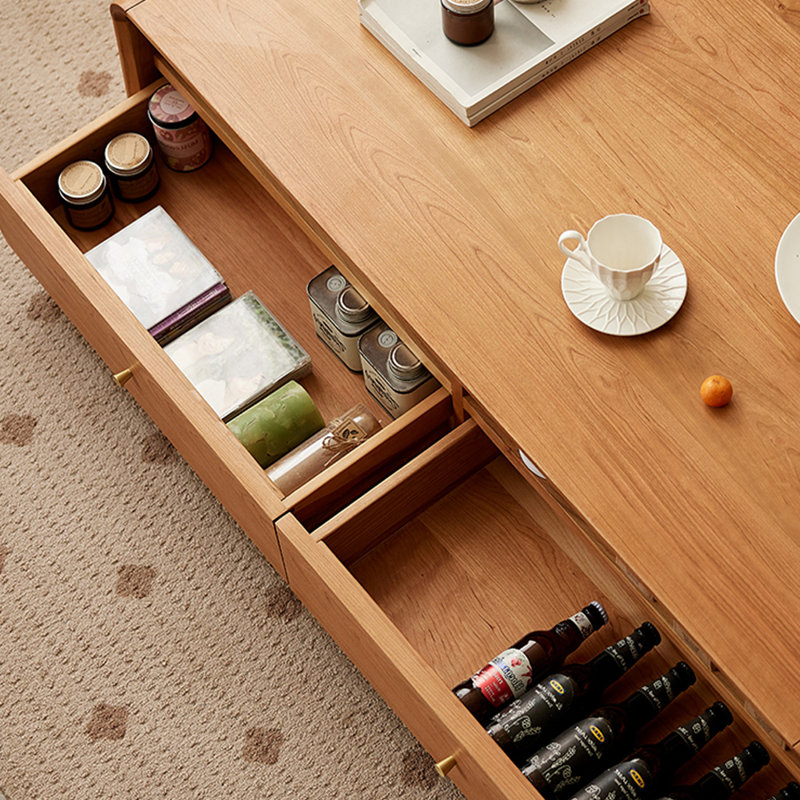 Floor-to-floor solid wood coffee table