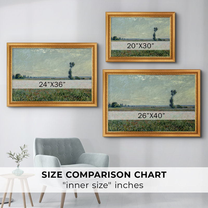 Coquelicot, 1881 - Claude Monet - Toile encadrée sur mesure, 31X45, Ornate Venetian Gold, No