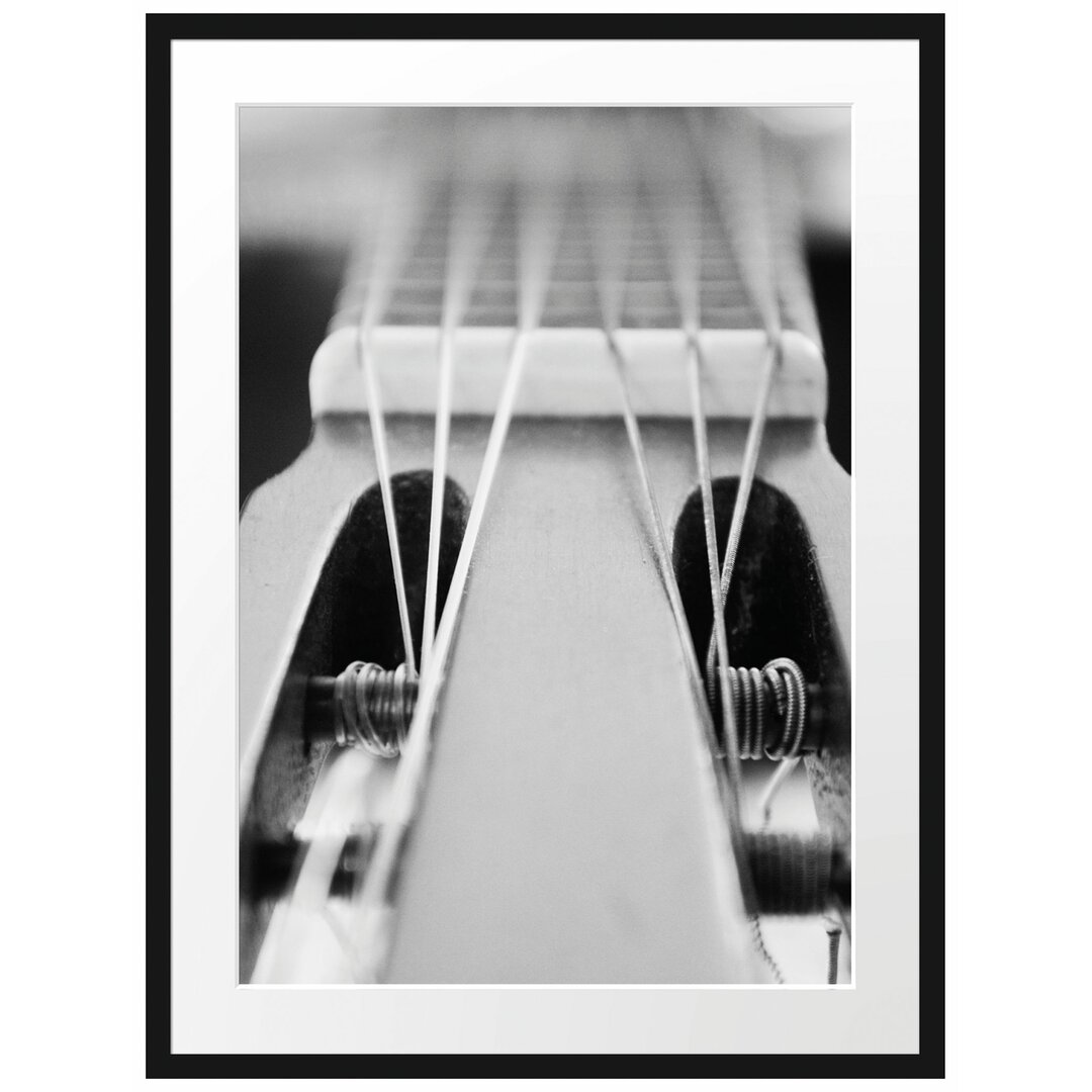 Gerahmtes Poster Gitarrensaiten Wirbel