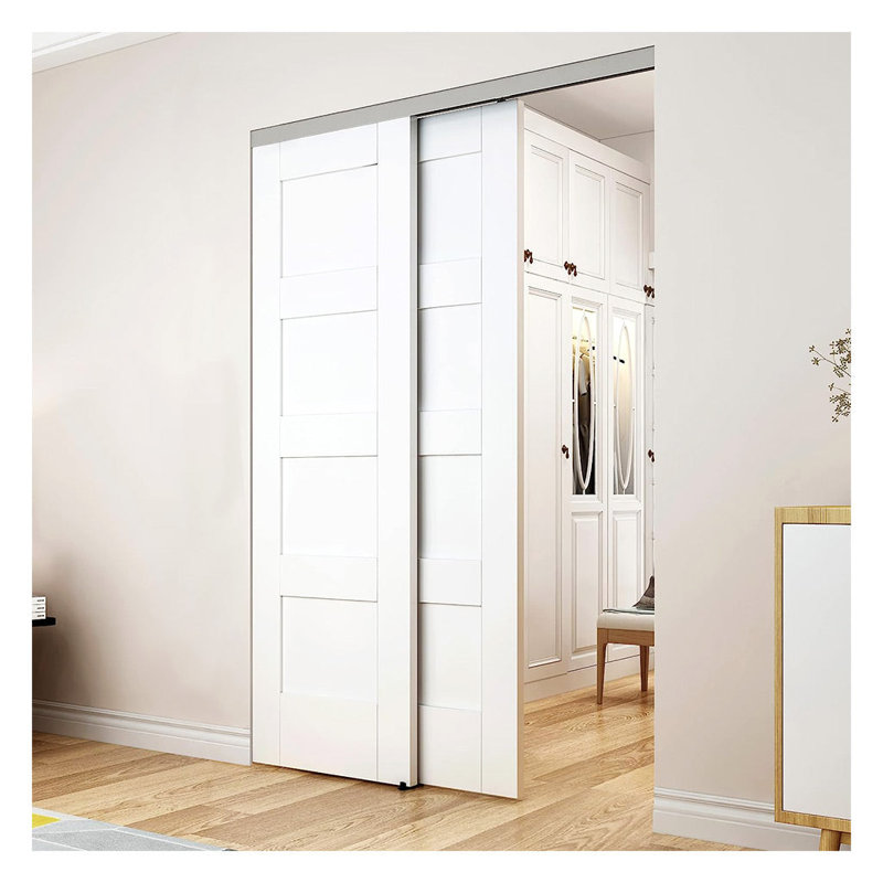 Aluminum 48" Track Bypass Sliding Door Hardware Set