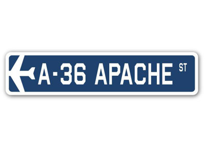 Plaque de rue en aluminium Argueta A-36 Apache Air Force
