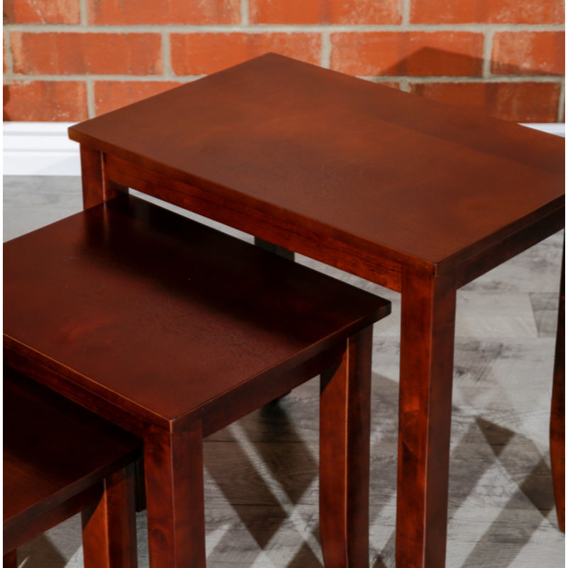 3-Piece Nesting Table Set, Red