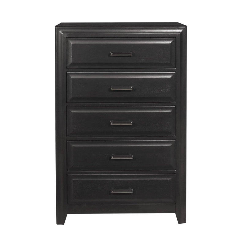 Commode 5 tiroirs en bois de style moderne