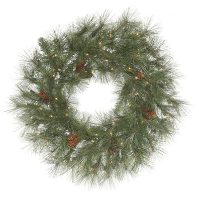 Faux Lighted Pine 30'' Wreath