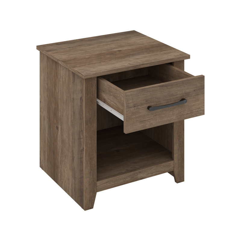 Walter 20.3" 1 Drawer Nightstand, Knotty Oak