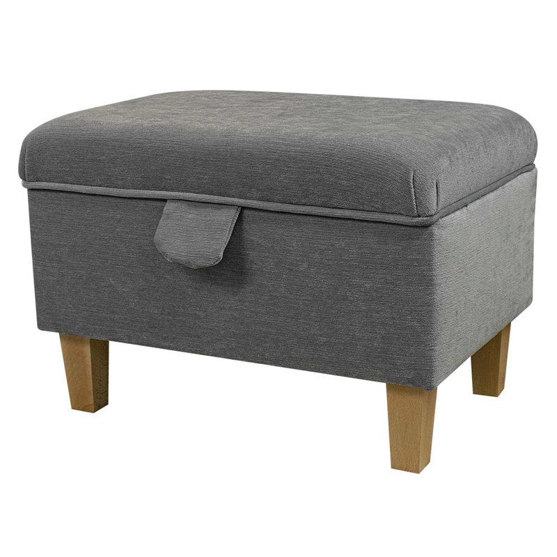 50.8cm Wide Rectangle Solid Colour Footstool Ottoman with Storage